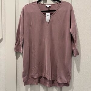 J. Jill Mauve V-Neck Blouse Small
